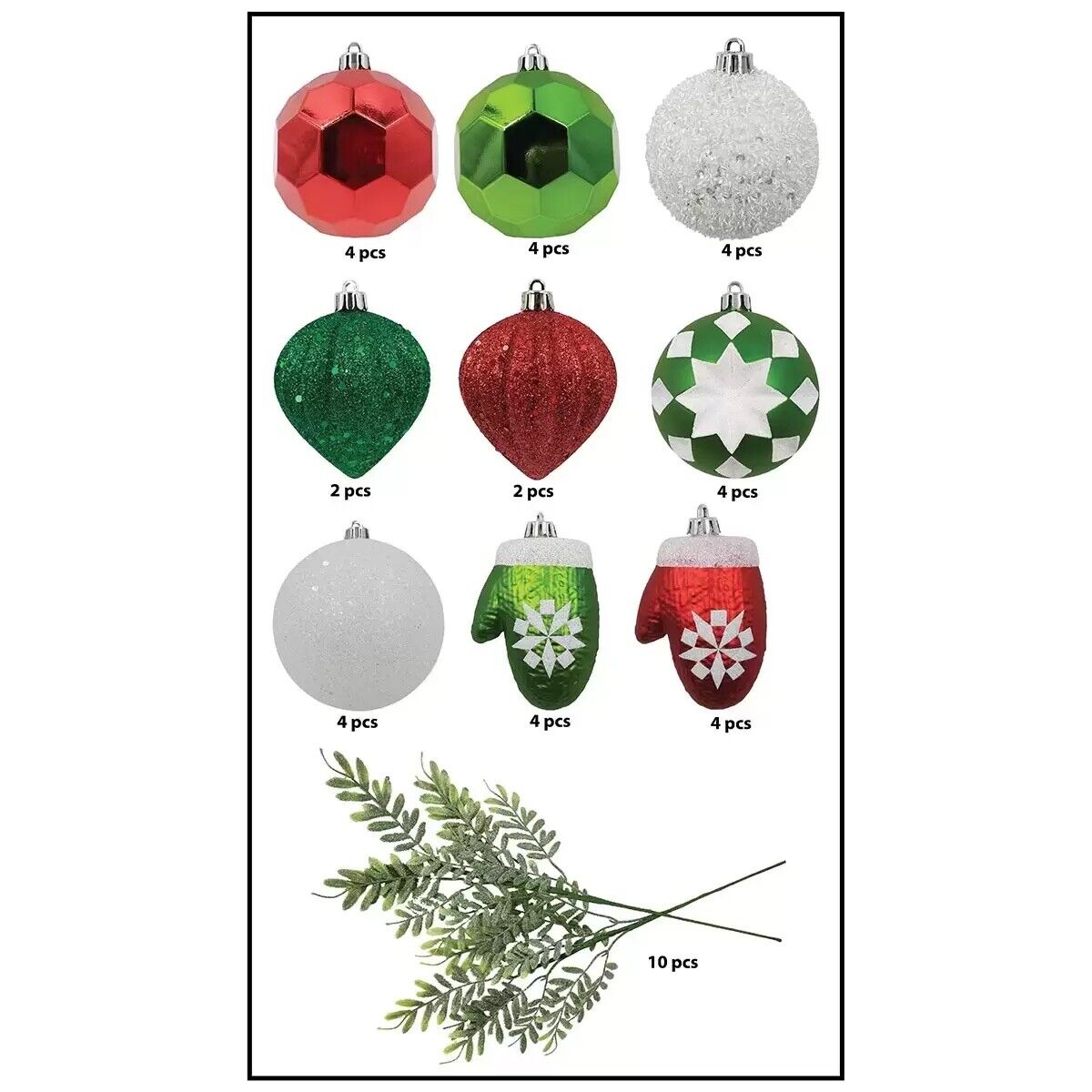 COSTCO Christmas Decoration Tree Kit With 170 Pieces Green / Red / White