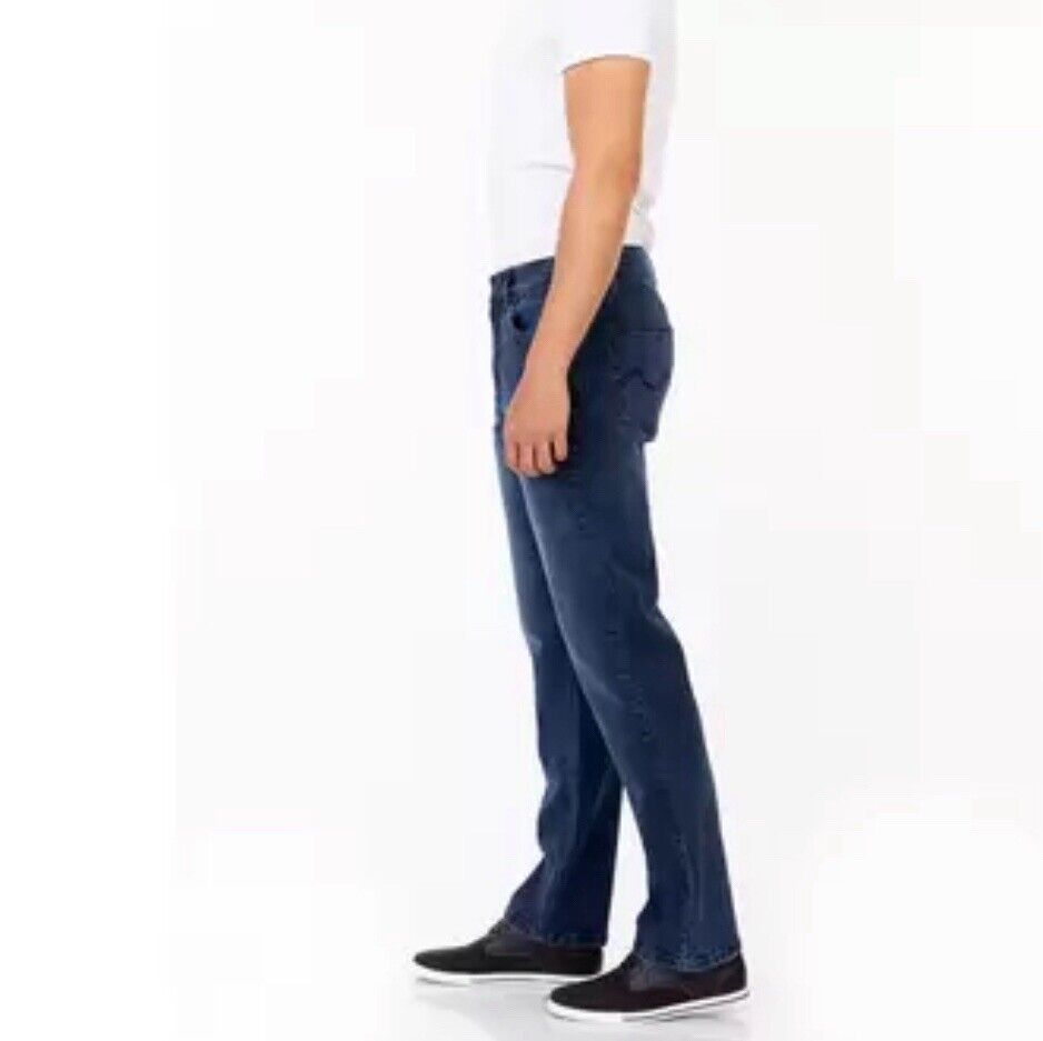 Urban Star Mens Straight Leg Dark Wash Jeans Stretch Denim Pants Relax Fit