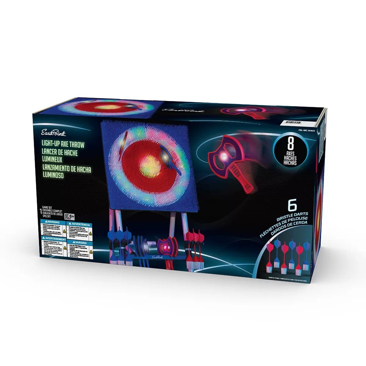 Eastpoint Light Up Axe Throw Set with 8 Safety Axes & 6 Throwing Darts Game *