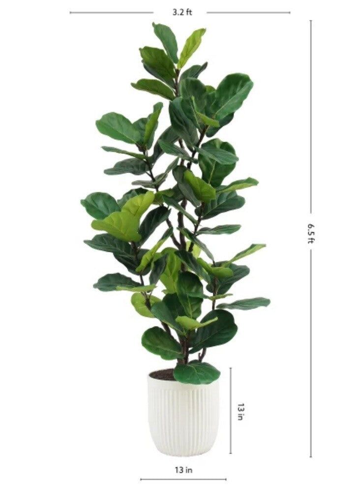Artificial 6.5ft Fiddle Fig Tree in Planter *ex-display*