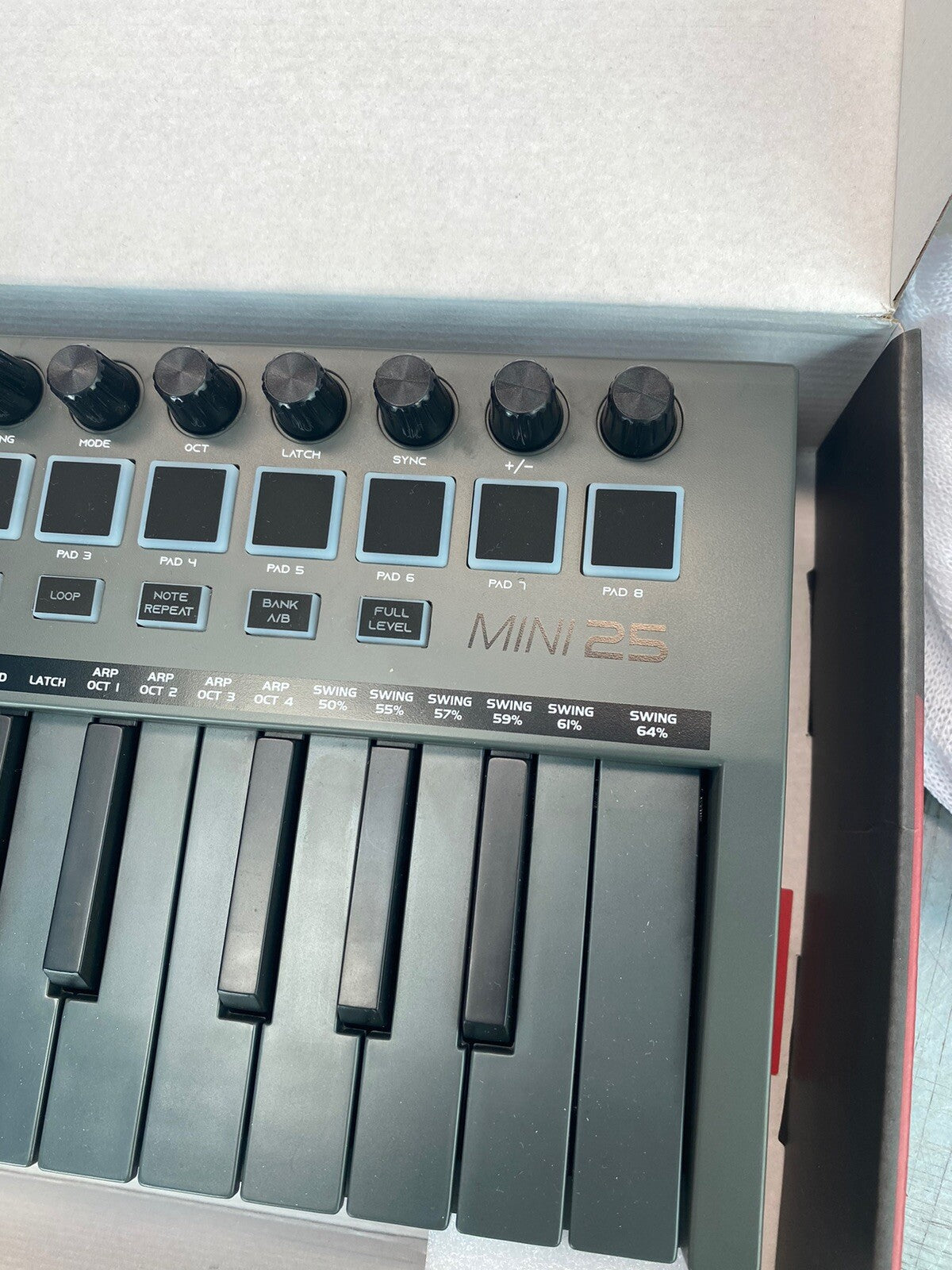 RockJam RJMK25 25 Key Bluetooth & USB MIDI Keyboard Piano W/ Touchpads Grey**EXD
