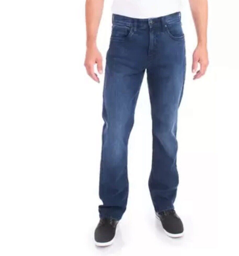 Urban Star Mens Straight Leg Dark Wash Jeans Stretch Denim Pants Relax Fit