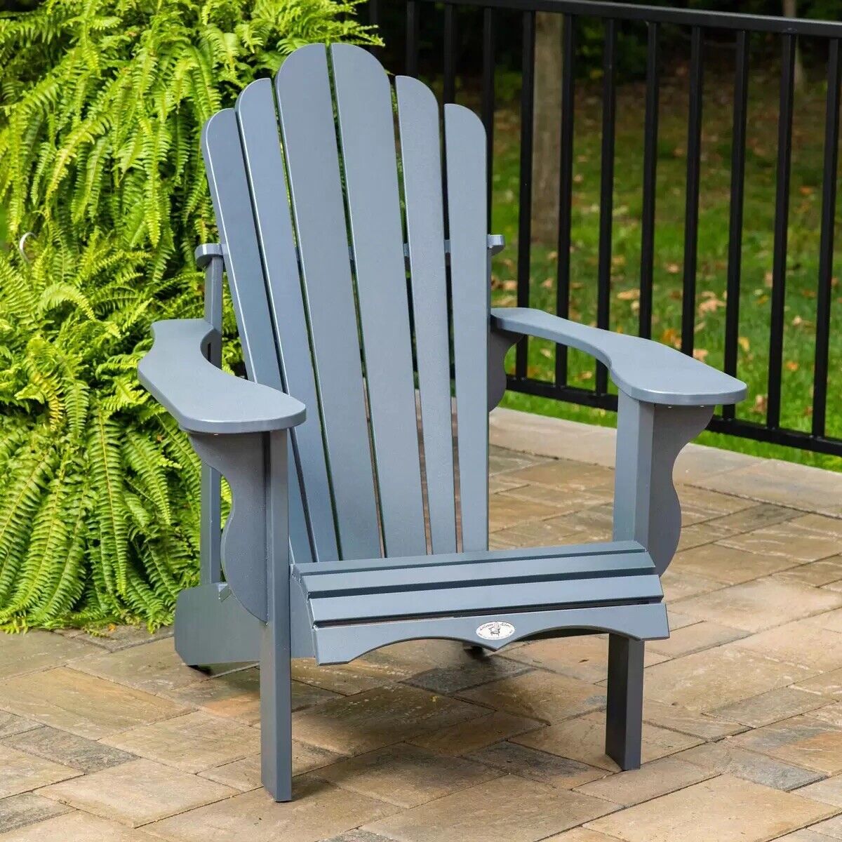 Leisure Line Adirondack Faux Wood Garden Chair in Grey- See Description**