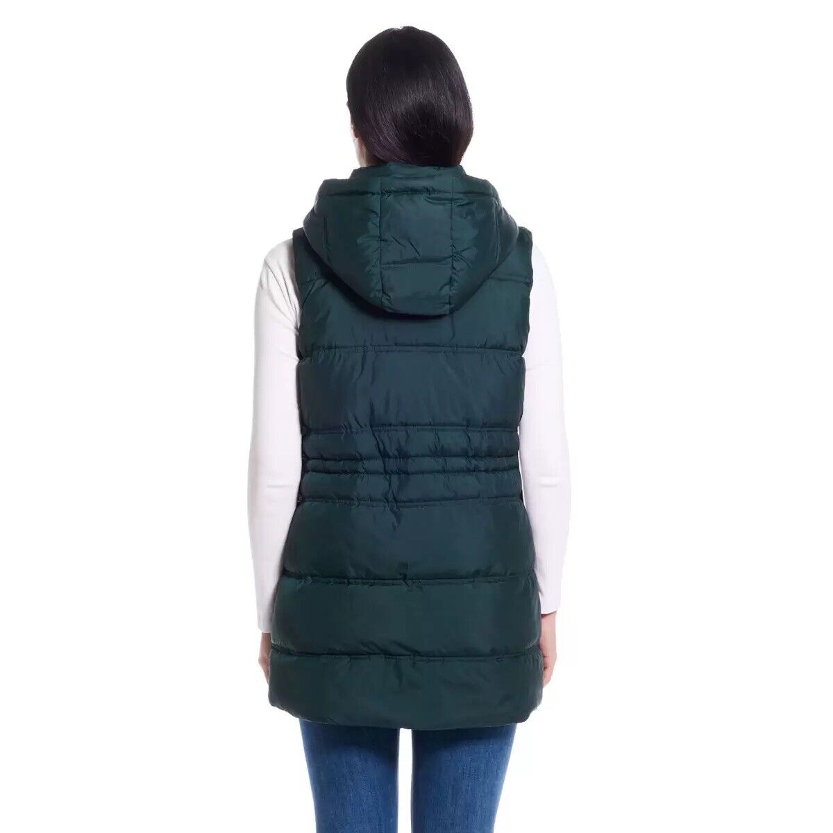 Weatherproof Ladies Hooded Long Gilet in Green