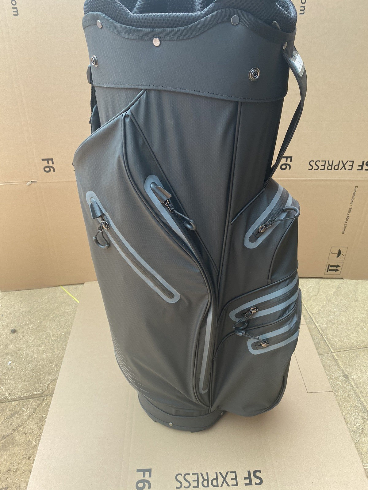 Longridge Elements Waterproof Golf Cart Bag in Black and Grey, *Ex-Display*