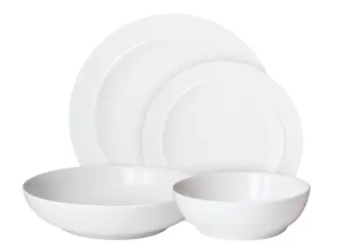 White by Denby 16 Piece Porcelain Dinnerware Set