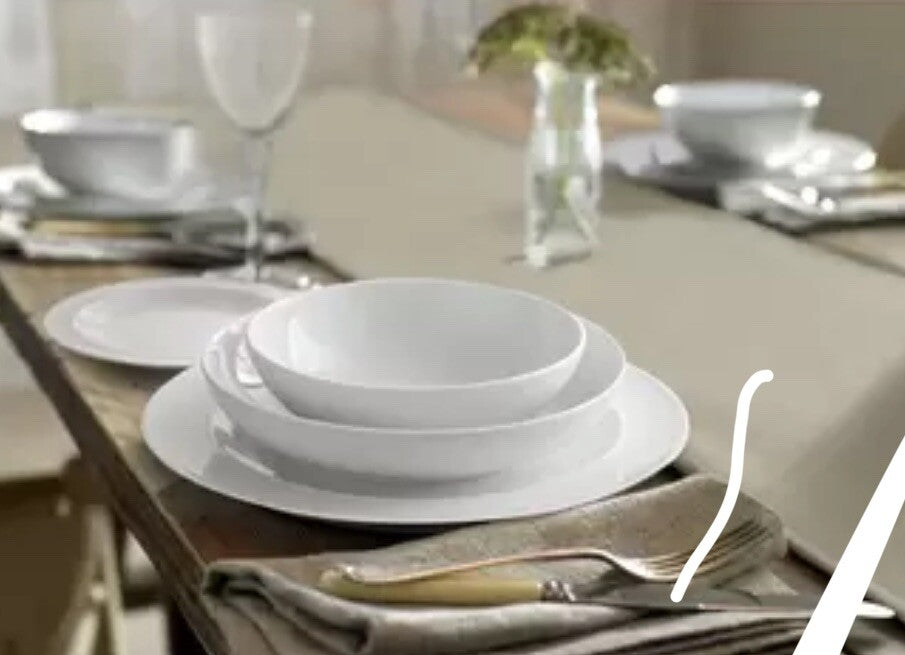 White by Denby 16 Piece Porcelain Dinnerware Set