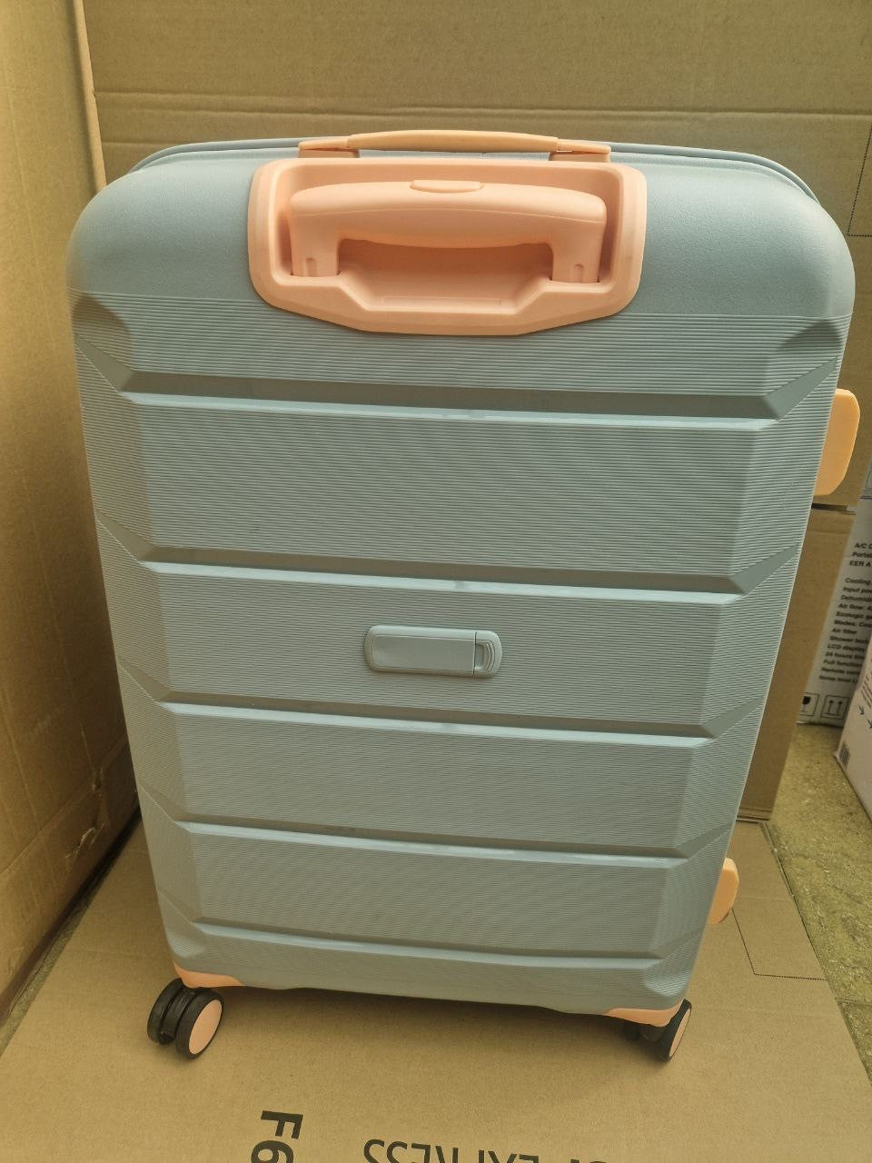 Rock Tulum 2 Piece Hardside Luggage Suitcase Set in Stylish Grey Spinner Wheels
