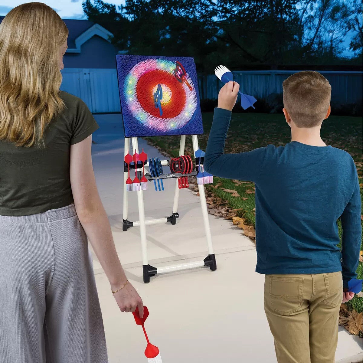 Eastpoint Light Up Axe Throw Set with 8 Safety Axes & 6 Throwing Darts Game
