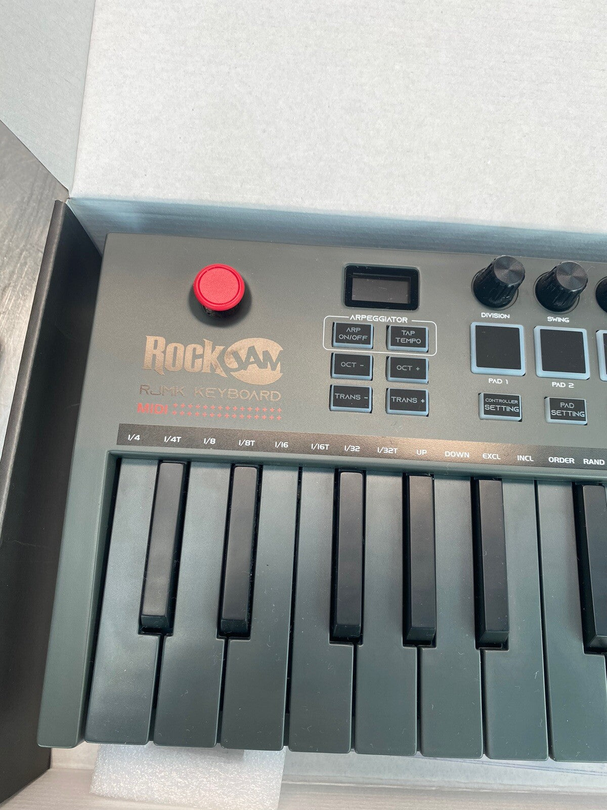 RockJam RJMK25 25 Key Bluetooth & USB MIDI Keyboard Piano W/ Touchpads Grey**EXD
