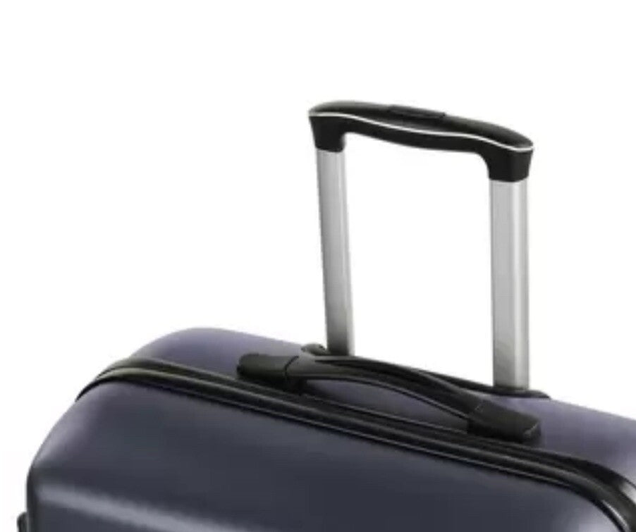 Rock Pacific 3 Piece Hardside Luggage Suitcase Set In Navy Spinner Case