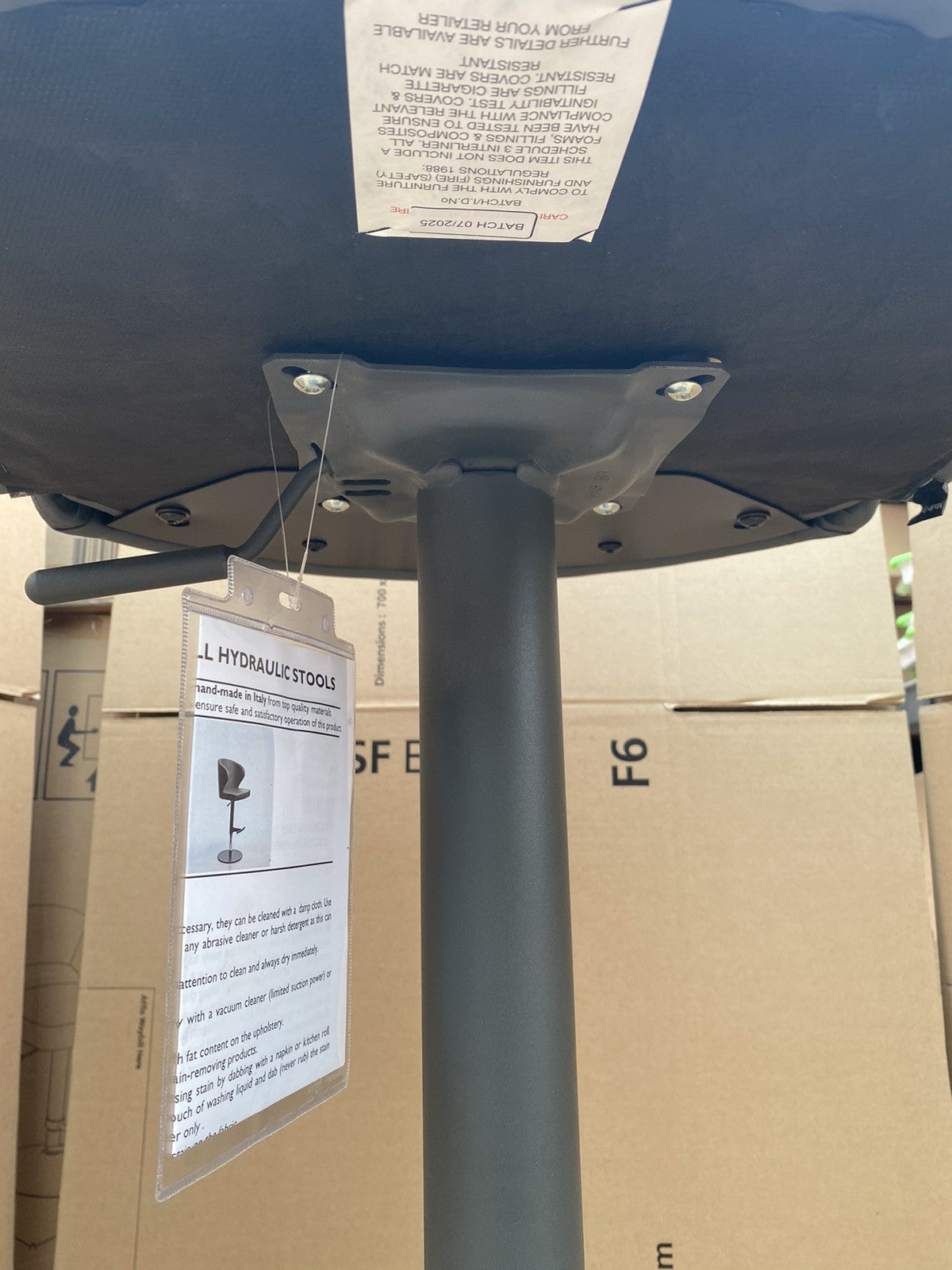 Peressini Doris Mid Grey Faux Leather Gas Lift Bar Stool