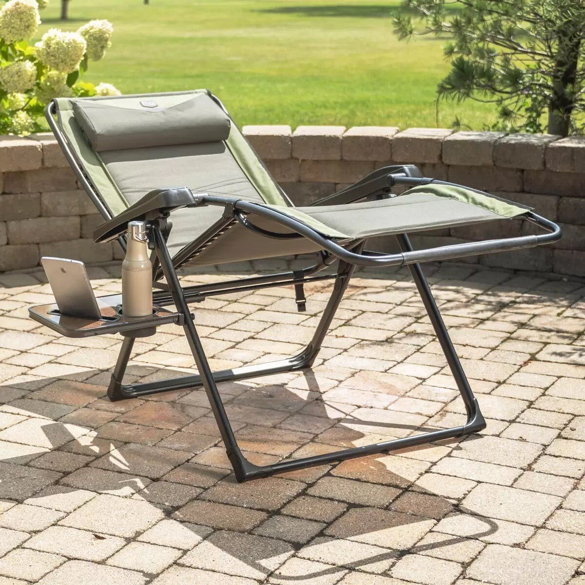 Timber Ridge Zero Gravity Folding Lounger with Side Table**