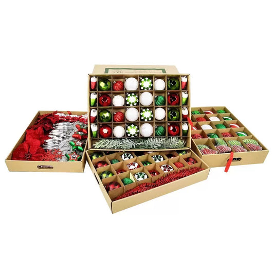 COSTCO Christmas Decoration Tree Kit With 170 Pieces Green / Red / White