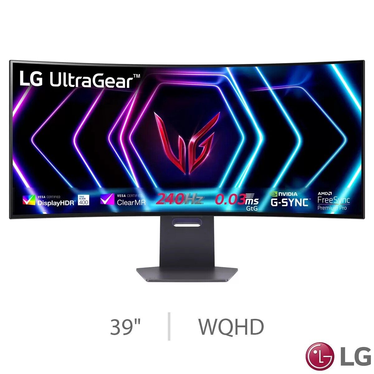 LG UltraGear 39 Inch WQHD 240Hz OLED Gaming Monitor, 39GS95QE-B / VAT