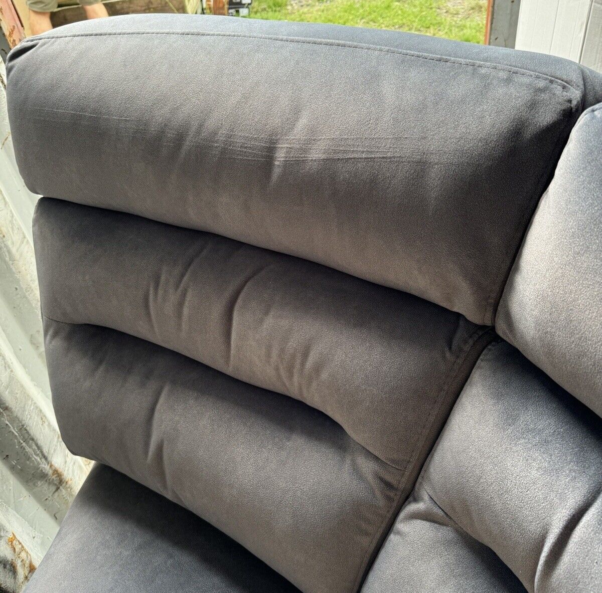 Ellis Grey Fabric Power Reclining Sectional Sofa with Power Headrests