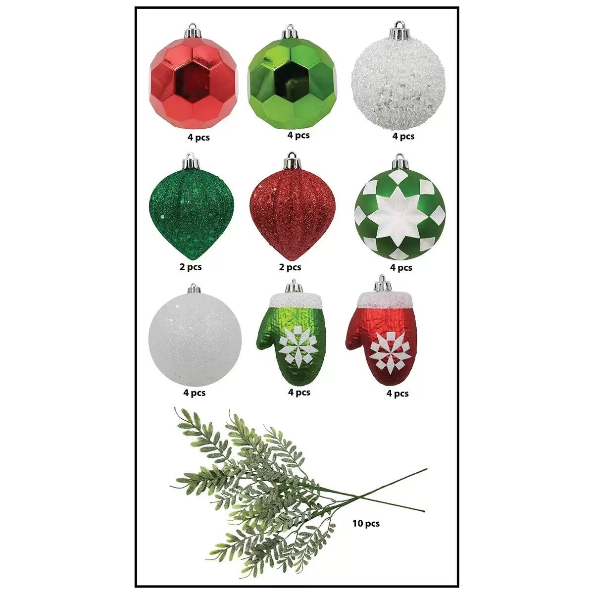 COSTCO Christmas Decoration Tree Kit With 170 Pieces Green / Red / White