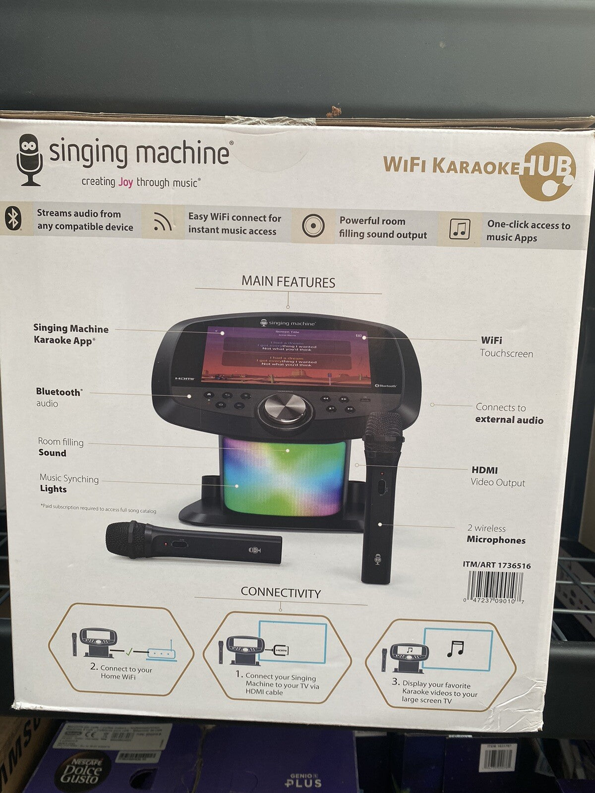 Singing Machine Portable WiFi Karaoke Machine Touch Screen- Exdisplay