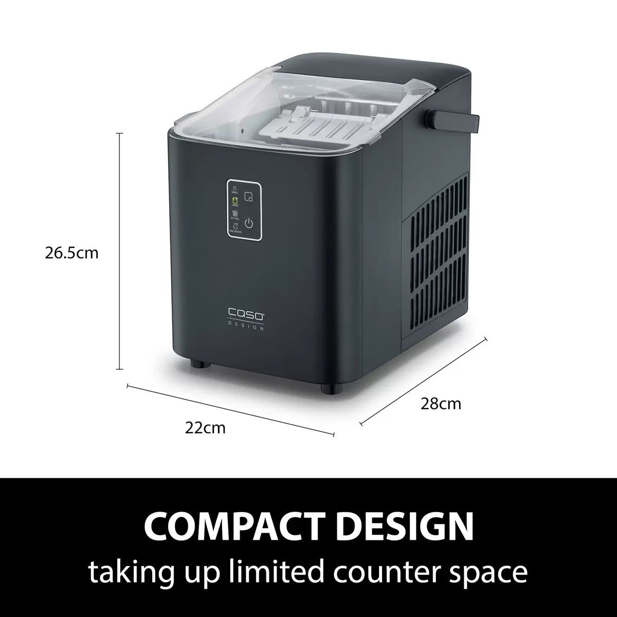 Caso Design IceChef Compact Ice Cube Maker Black, Ex-Display