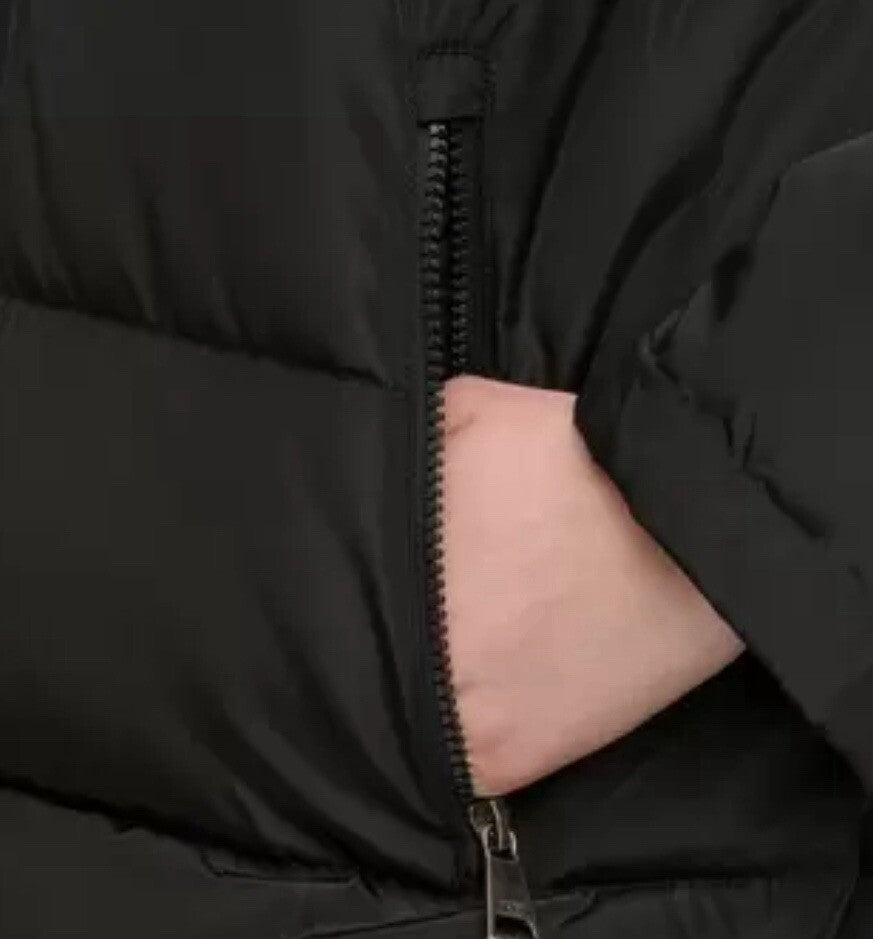 DKNY Ladies Long Coat in Black, Size Small
