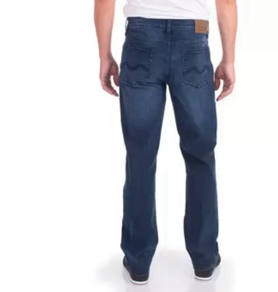 Urban Star Mens Straight Leg Dark Wash Jeans Stretch Denim Pants Relax Fit