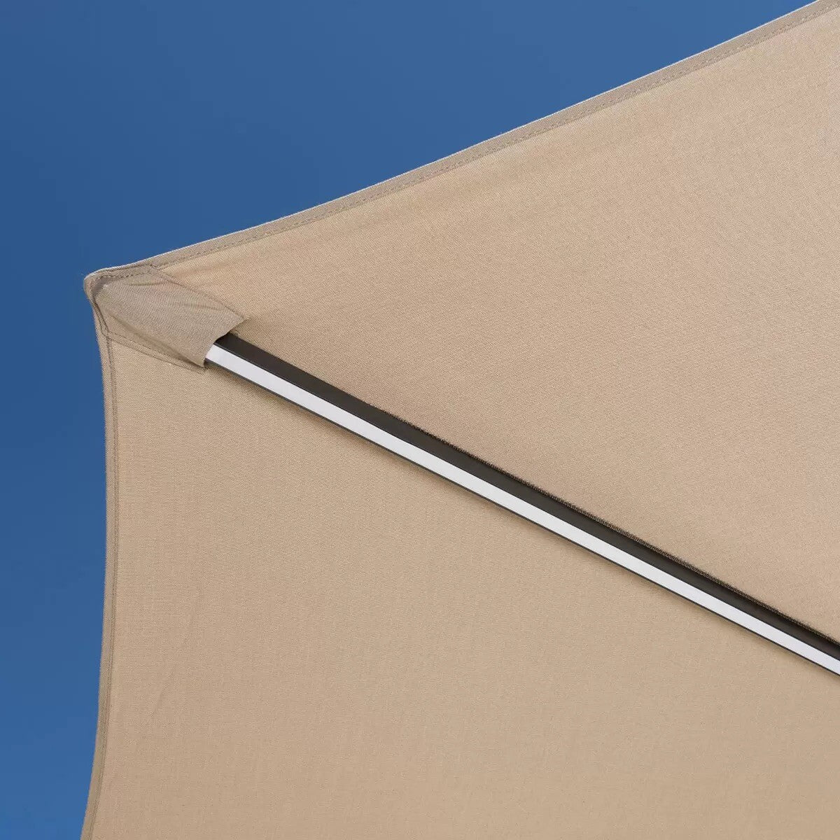 SunVilla 10ft (3m) Solar LED Round Market Umbrella in Myra Wheat