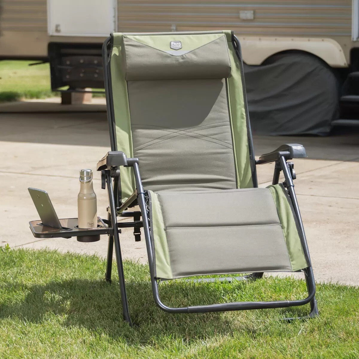 Timber Ridge Zero Gravity Folding Lounger with Side Table**
