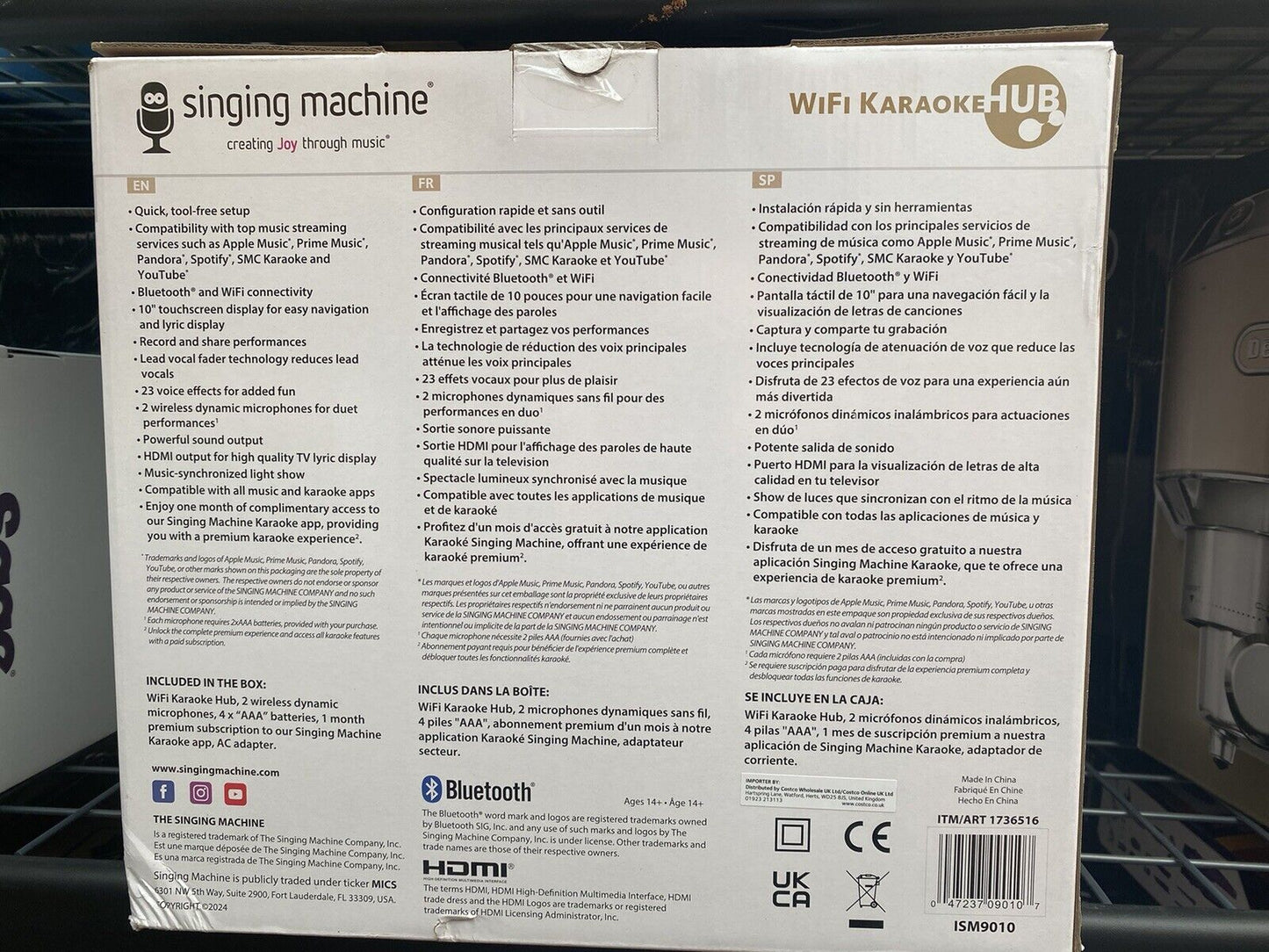 Singing Machine Portable WiFi Karaoke Machine Touch Screen- Exdisplay