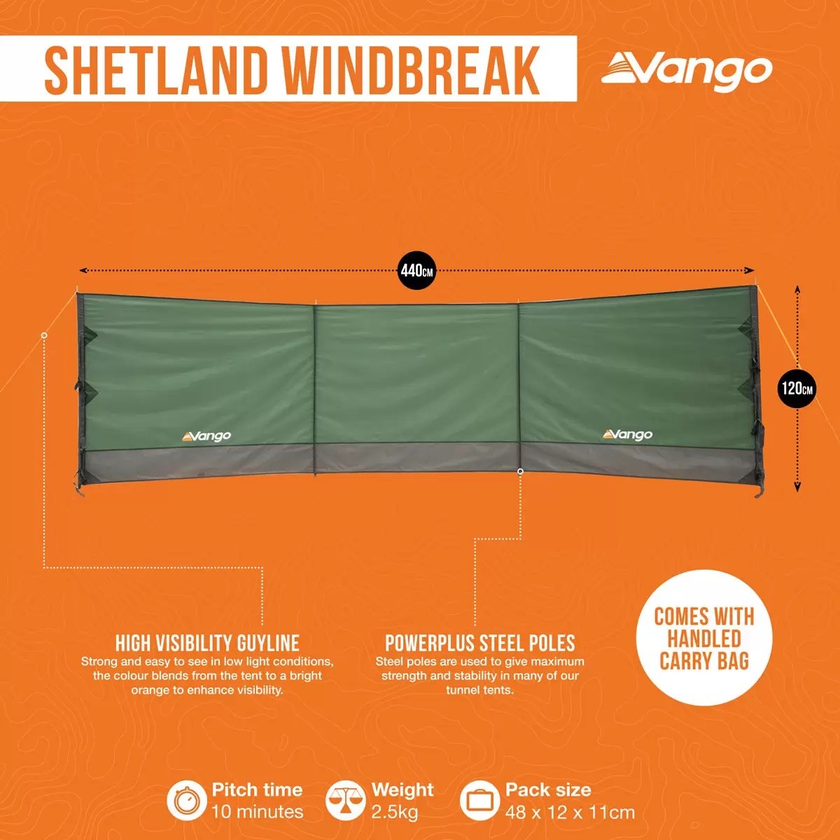 Vango Shetland 3 Panel Windbreak