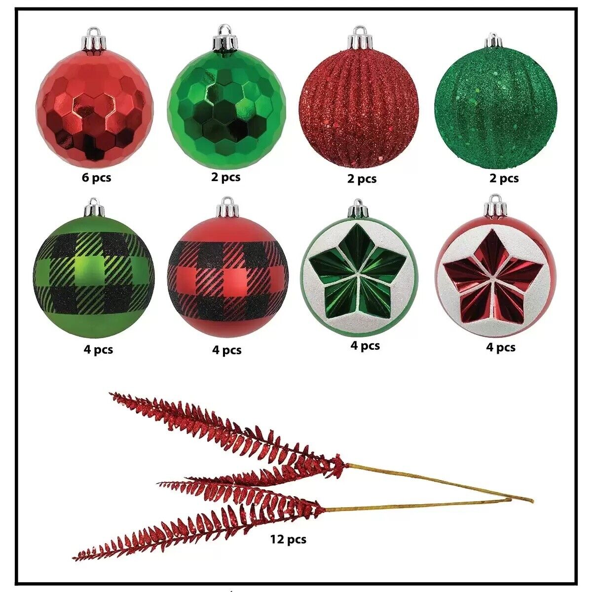 COSTCO Christmas Decoration Tree Kit With 170 Pieces Green / Red / White