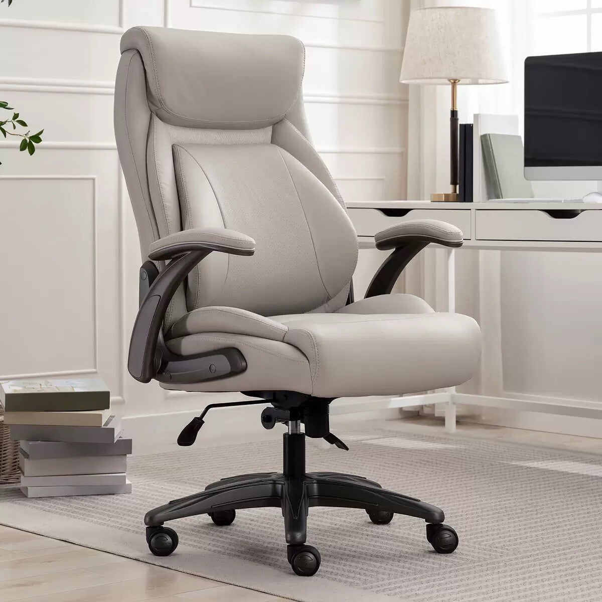 La-Z-Boy Air Lumbar Manager's Office Chair with Flip Up Arms Beige / Box Open