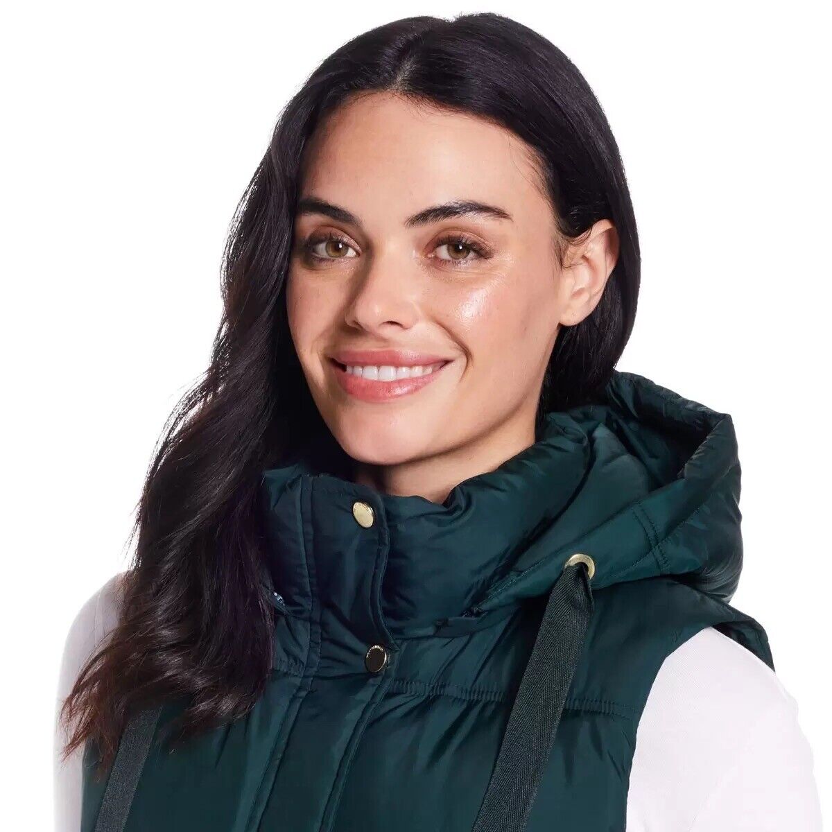 Weatherproof Ladies Hooded Long Gilet in Green