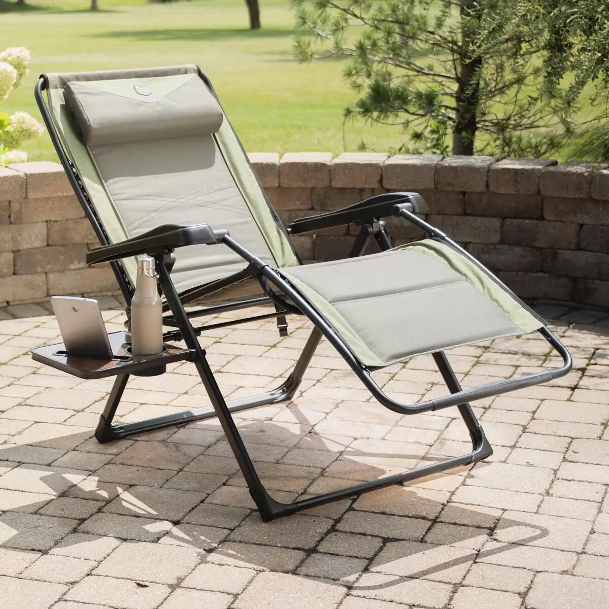 Timber Ridge Zero Gravity Folding Lounger with Side Table**