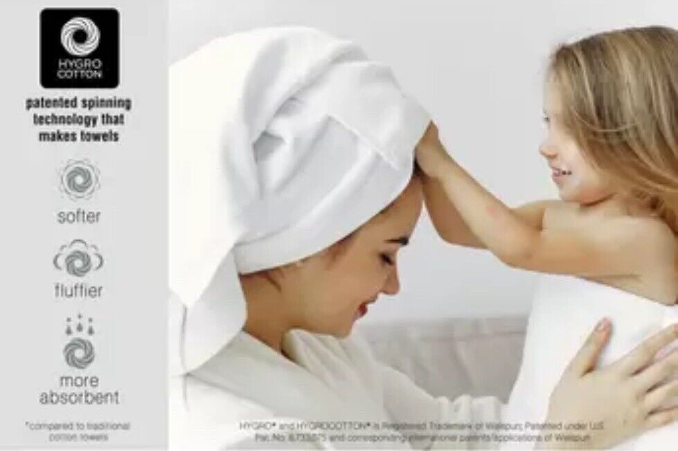 Grandeur 100% Hygro Cotton Bath Sheets, Pack of 2 in White