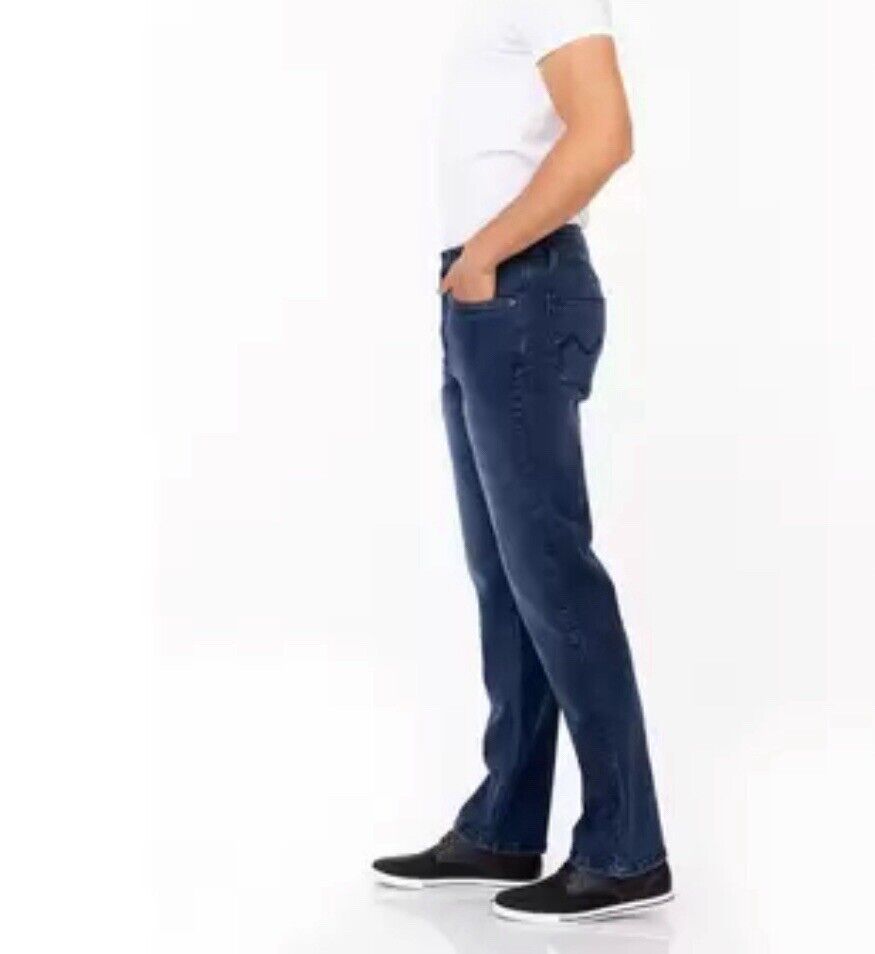 Urban Star Mens Straight Leg Dark Wash Jeans Stretch Denim Pants Relax Fit