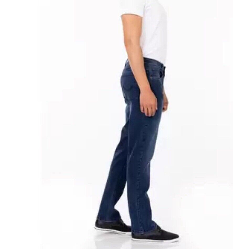Urban Star Mens Straight Leg Dark Wash Jeans Stretch Denim Pants Relax Fit