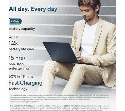 ASUS Zenbook Laptop 14" OLED 3K 120hz Ultra 7 16GB RAM 1TB SSD Blue NEW / VAT