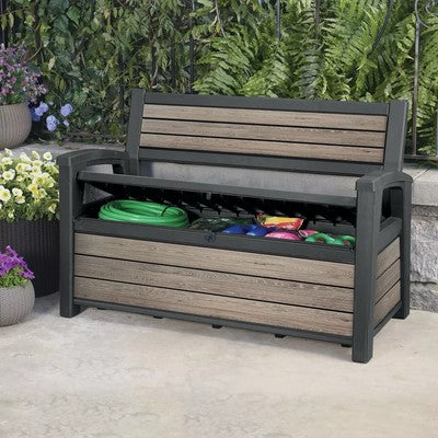 Keter Ashwood 2 in 1 Storage and Bench in Brown 227 Litre (60 Gallon)