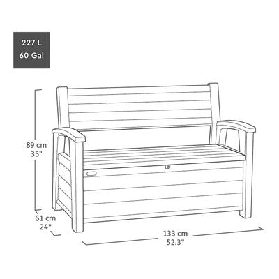 Keter Ashwood 2 in 1 Storage and Bench in Brown 227 Litre (60 Gallon)