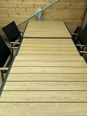Dining Garden Set Pro Loisirs Louisiane 6 Piece Modern Wood Look Extendable