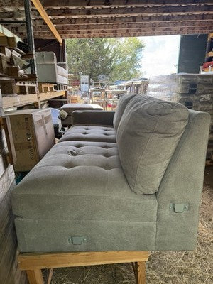 Thomasville Miles Grey Fabric Corner Sofa & Ottoman Right Hand Facing Ex-Display