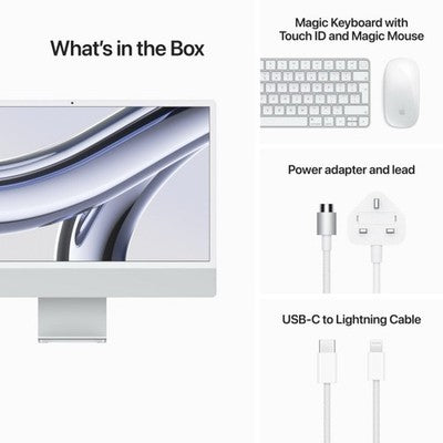 Apple iMac Silver 512GB SSD (M3, 8GB RAM, 8-Core GPU) 24" 4.5K Retina MQRK3B/A