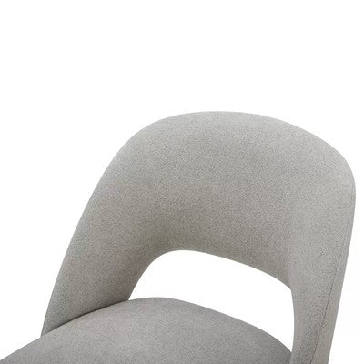 Kobe Grey Fabric Dining Chairs Set of 2 Solid Wood Legs Furniture Grey Fabric