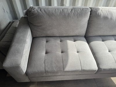 Thomasville Miles Grey Fabric Corner Sofa & Ottoman Right Hand Facing Ex-Display