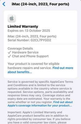 Apple iMac Silver 512GB SSD (M3, 8GB RAM, 8-Core GPU) 24" 4.5K Retina MQRK3B/A