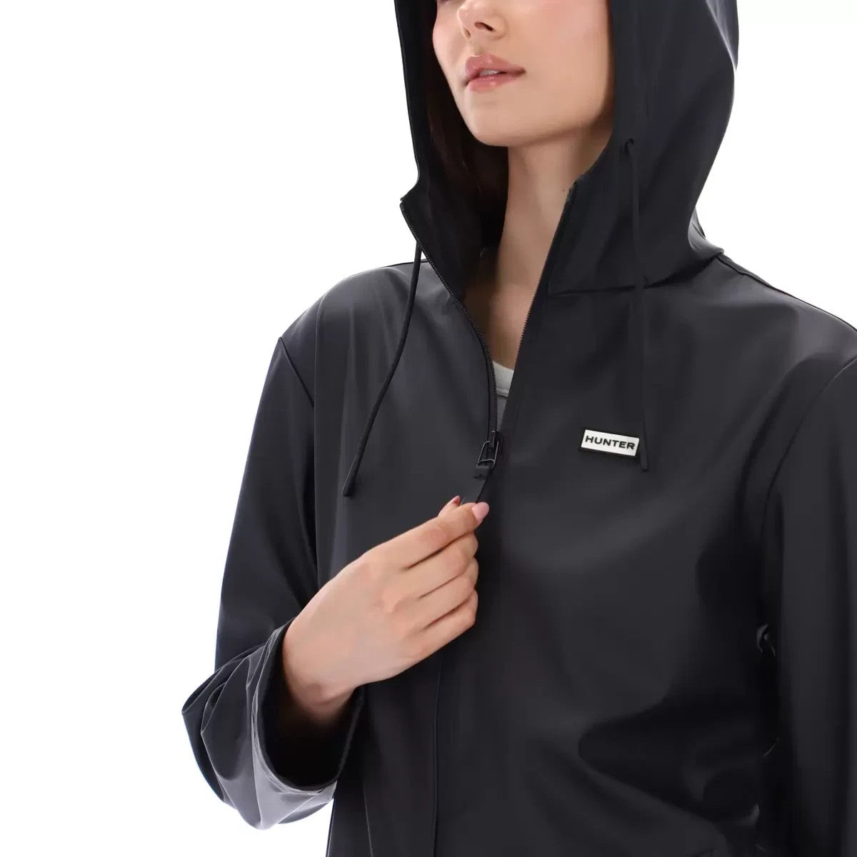 Hunter Women's Bay PU Raincoat Waterproof Windproof Black Medium