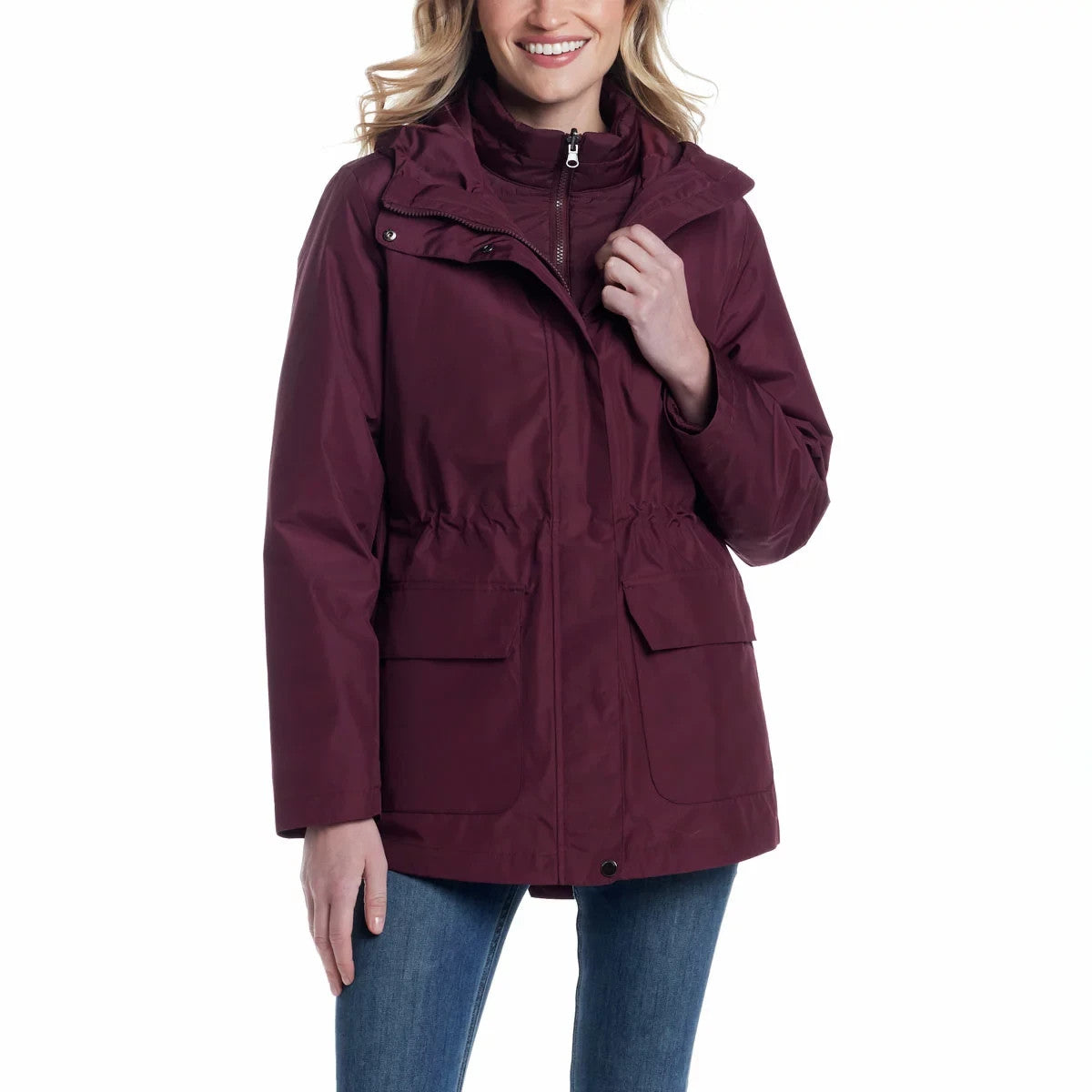 Weatherproof Women's 3 in 1 Systems Jacket in Burgundy, Small