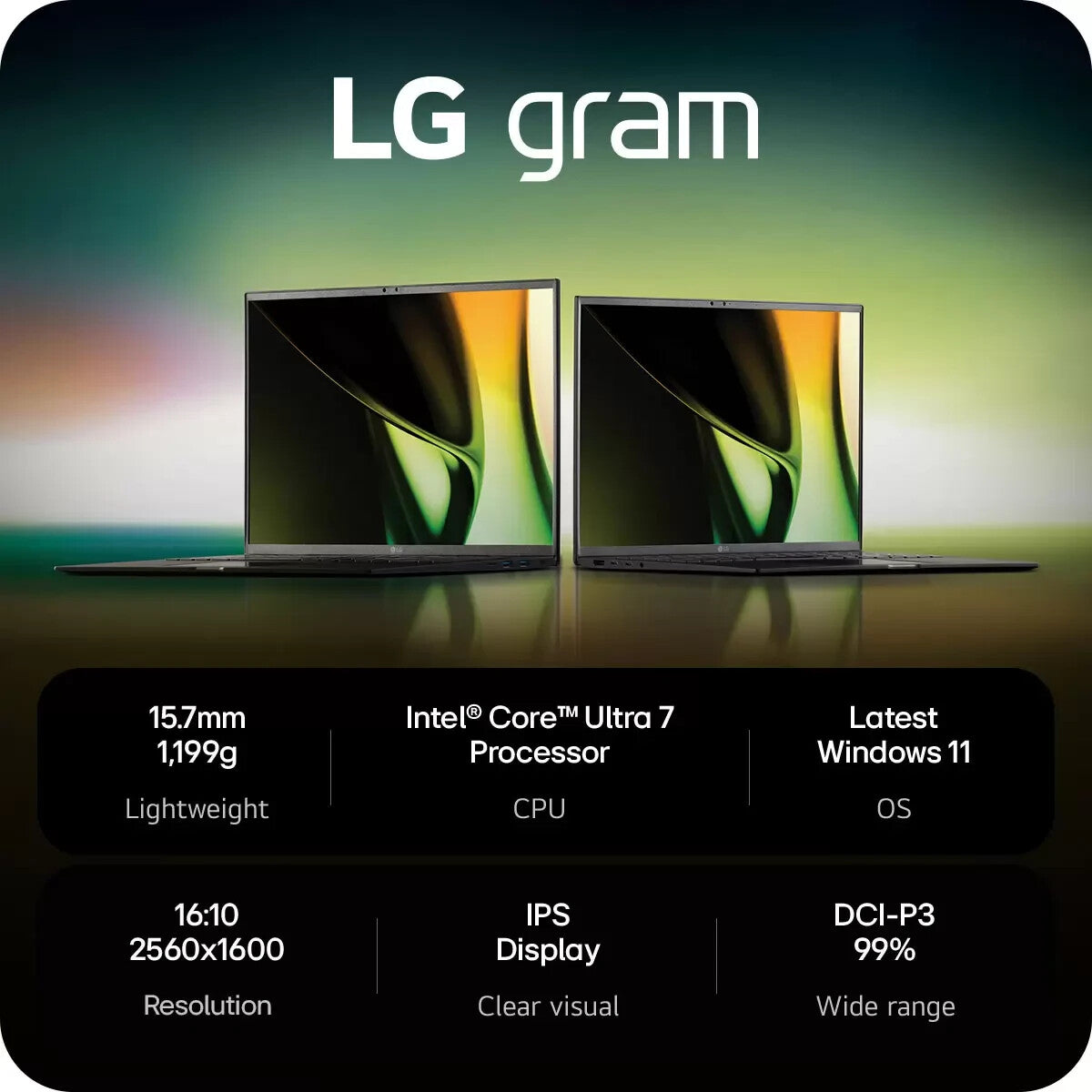 LG Gram Intel Core Ultra 7 16GB RAM 1TB SSD 16 Inch Laptop 16Z90S-G.AA78A1 EXD