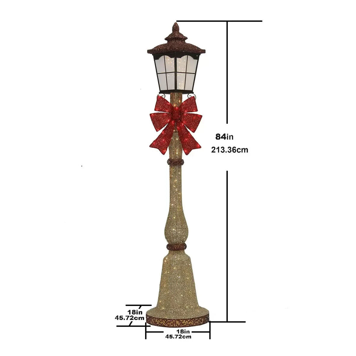COSTCO 7ft (2.1m) Single Lantern Head Lamp post with 150 LED Lights Christmas
