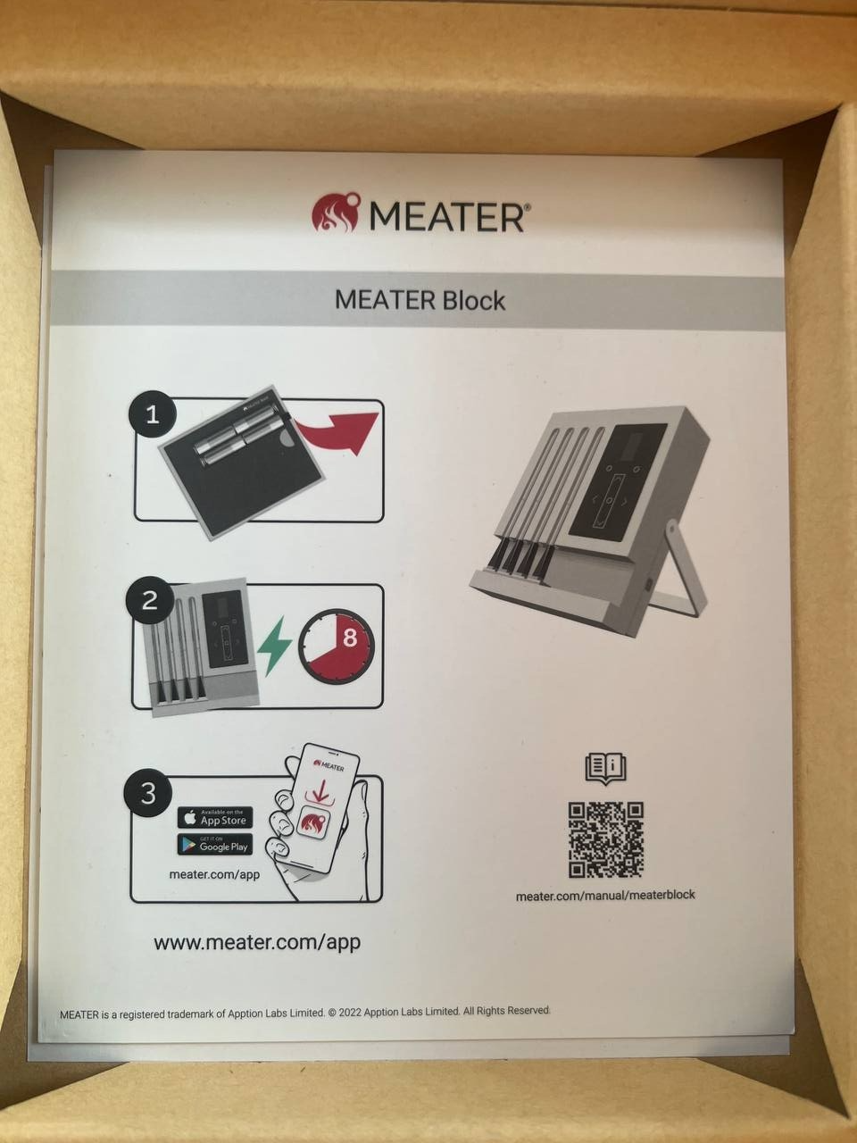 Meater Block 4 Probe Wireless Meat Thermometer great for BBQ, Grill, steak. Used
